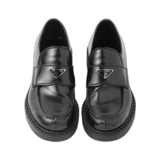 Chocolate brushed leather loafers