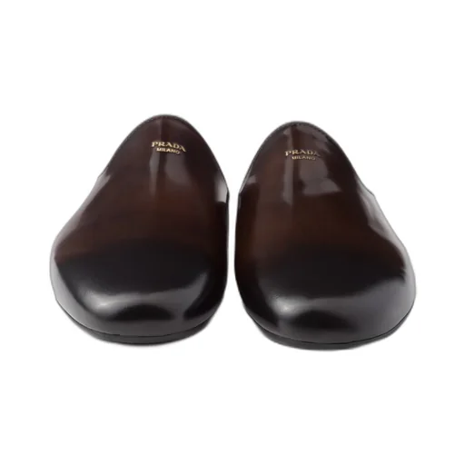 Brushed leather slippers