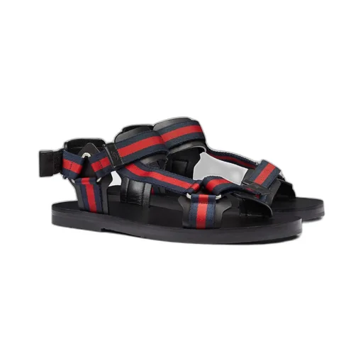Men's leather sandal with Web strap