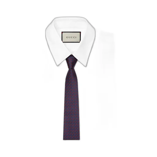 Horsebit silk jacquard tie