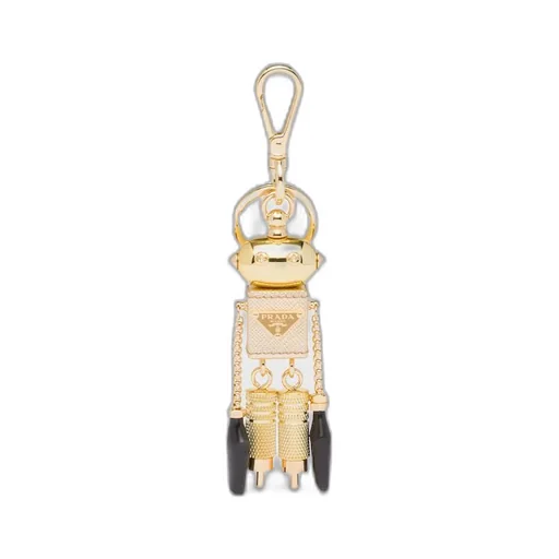 Saffiano leather robot keychain trick