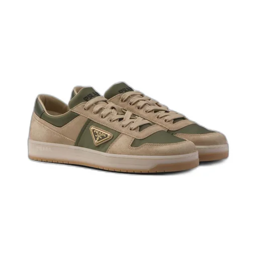 Downtown delavé suede and Re-Nylon sneakers