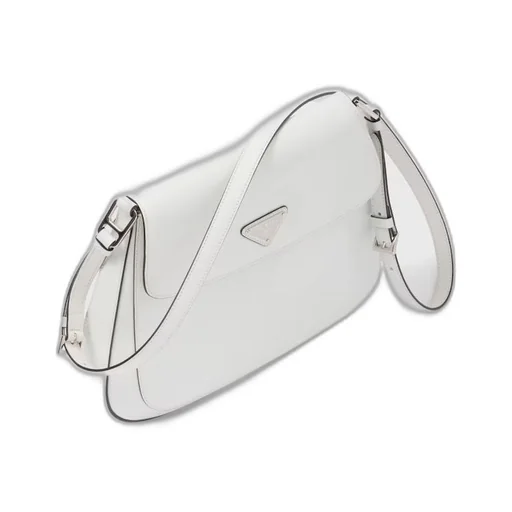 Prada Cleo brushed leather shoulder bag with flap