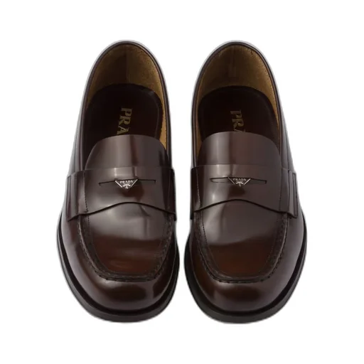 Brushed leather loafers
