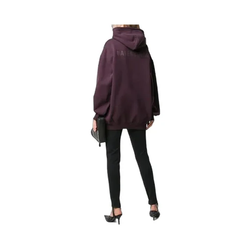 Alphabet Printing Hoodie Purple