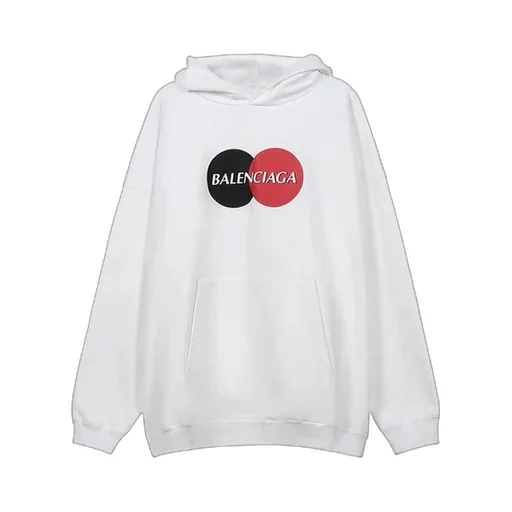 Pattern Loose Version Hoodie Sports White