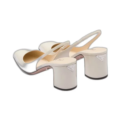 Patent-leather slingback pumps