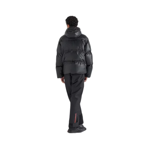 Light Re-Nylon hooded puffer jacket