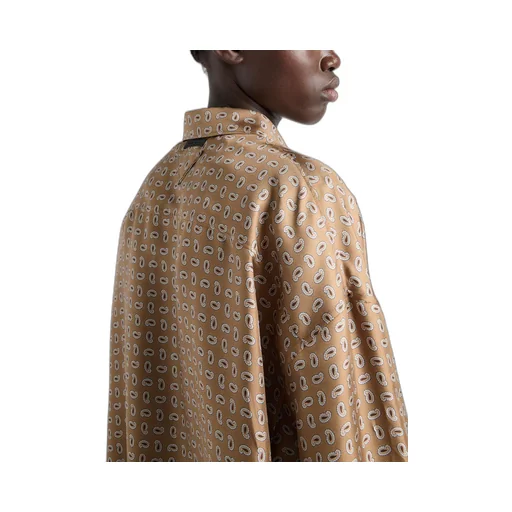 Printed twill silk shirt