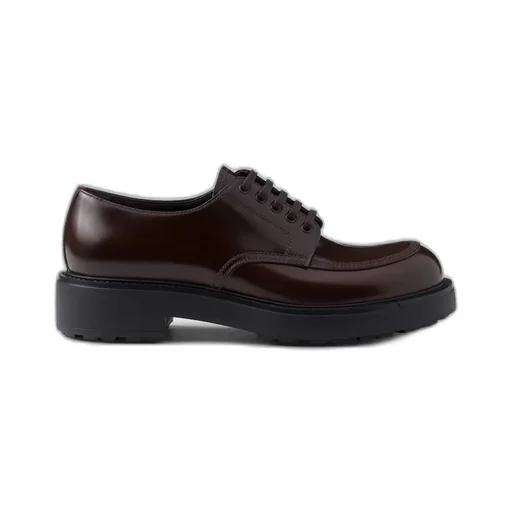 Brushed leather derby shoes