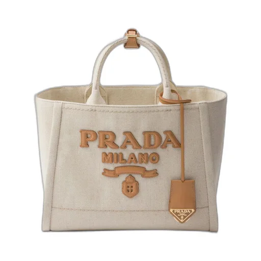 Medium linen blend tote bag