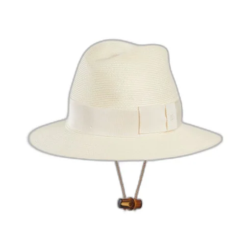 Raffia-effect wide-brimmed hat with bow