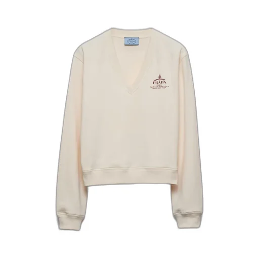 Cotton V-neck sweatshirt
