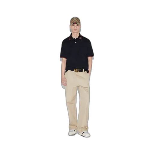 Cotton piquet polo shirt with Web