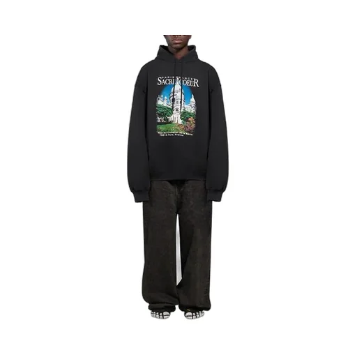 landscape Loose Hoodie Black