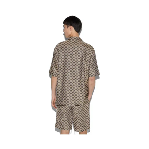 GG linen blend canvas shirt