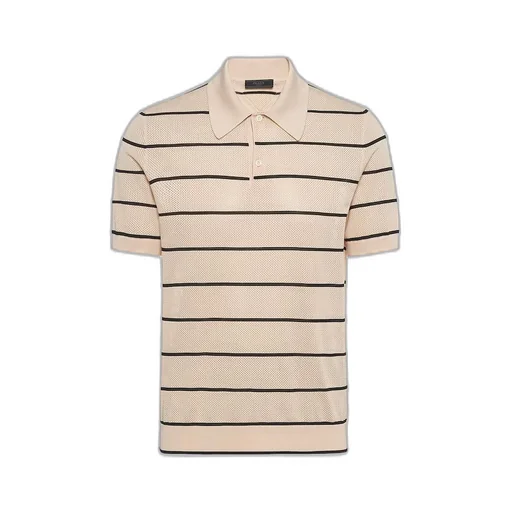 Silk and cotton knit polo shirt