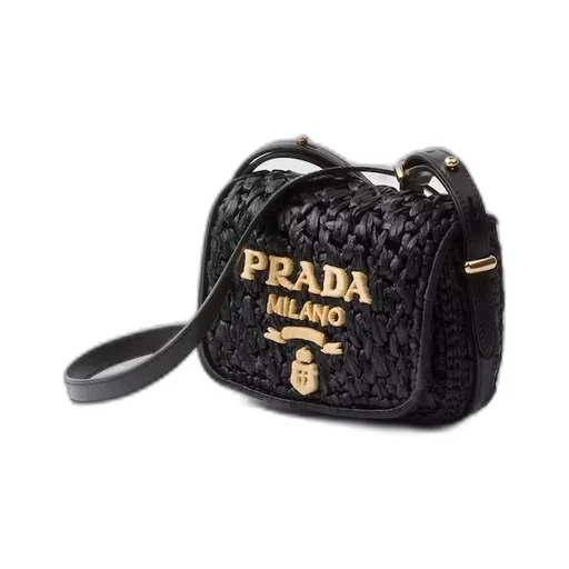 Crochet and leather shoulder bag