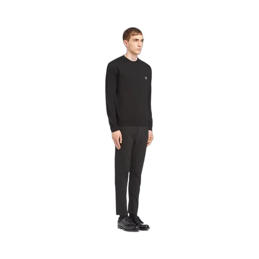 Superfine wool crew-neck sweater