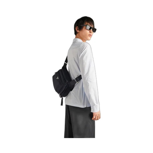 Re-Nylon and Saffiano leather shoulder bag