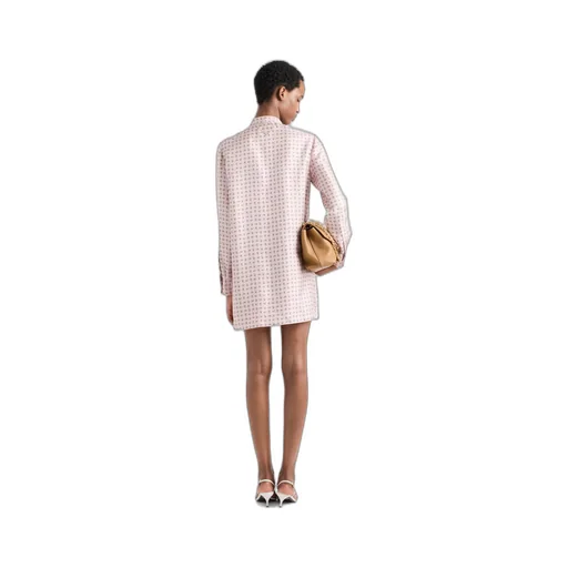 Printed silk twill mini-dress