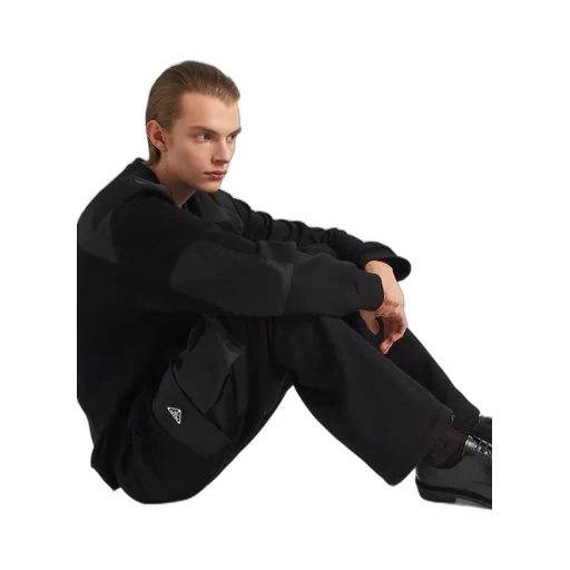 Cotton fleece pants with Re-Nylon details