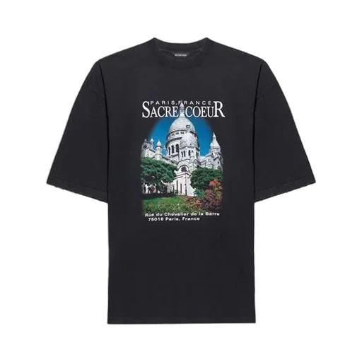 Retro Plain Weave Large Short Sleeve Unisex Black T-Shirt