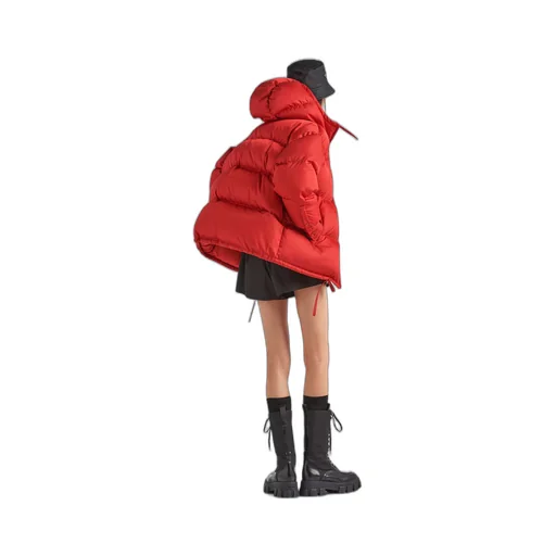 Re-Nylon hooded down jacket