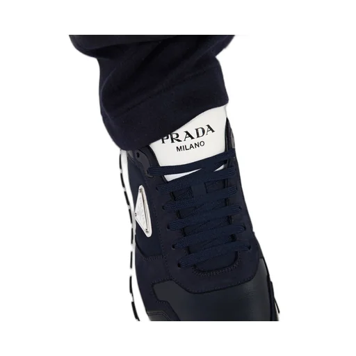 Nubuck and Re-Nylon high-top sneakers