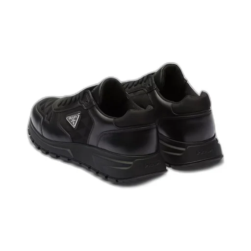 Leather and Re-Nylon high-top sneakers