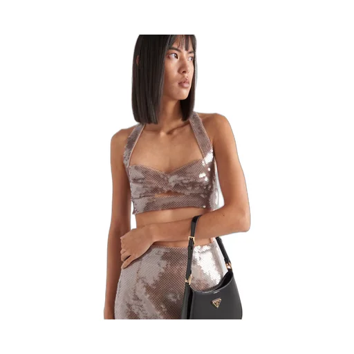 Sequined tulle top