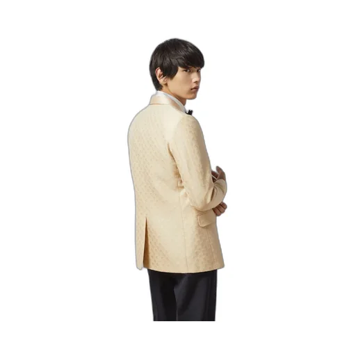 Horsebit wool silk jacquard jacket