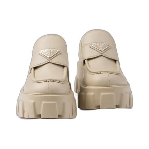 Brushed leather Monolith loafers