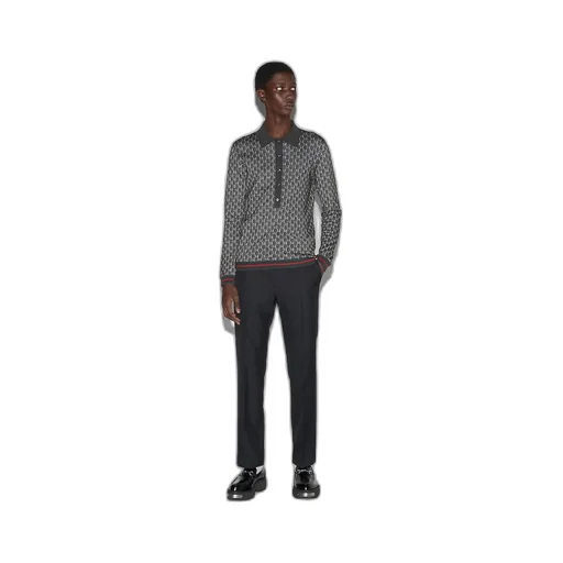 GG wool and silk polo top