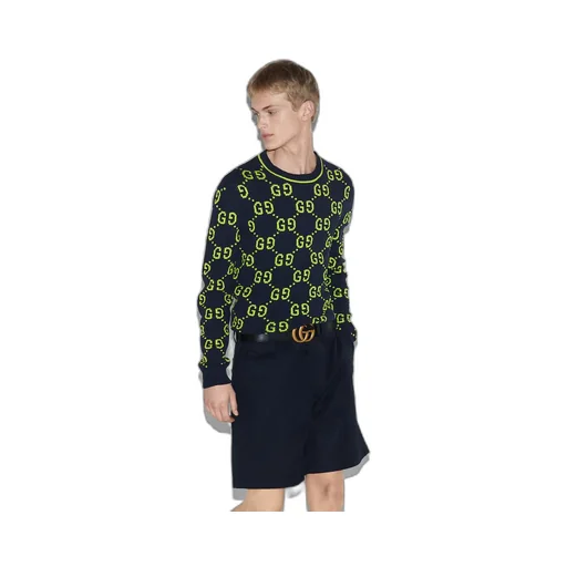 GG cotton jacquard crewneck sweater