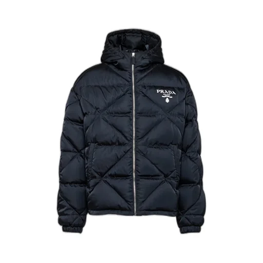 Cropped Re-Nylon down jacket