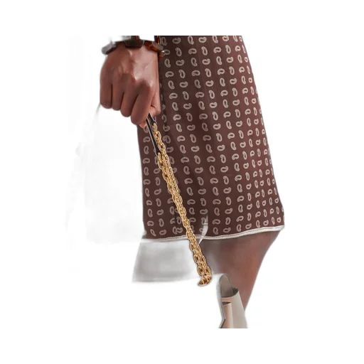 Printed chiffon midi-skirt