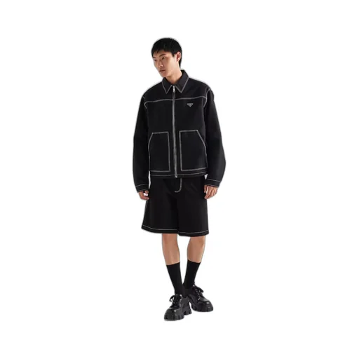 Technical fabric blouson jacket