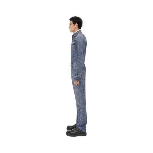 Textured Denim Viscose Trousers