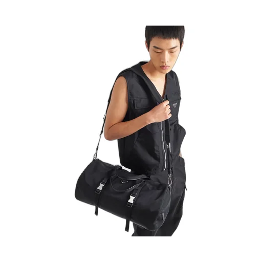 Re-Nylon and Saffiano leather duffle bag