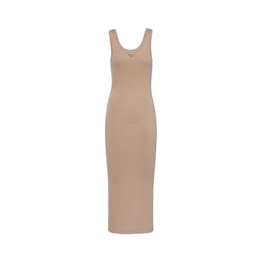 Ribbed knit cotton dress