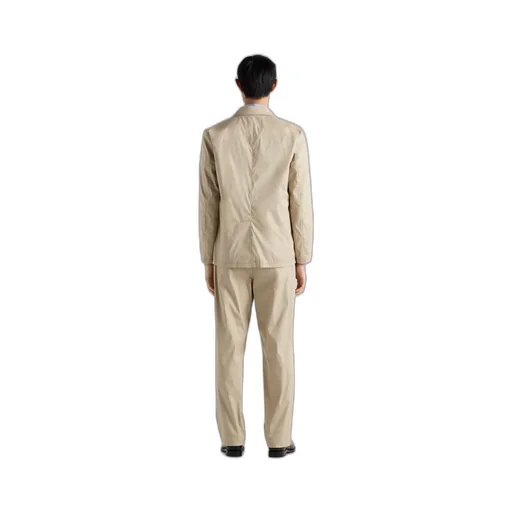 Single-breasted cotton blend jacket