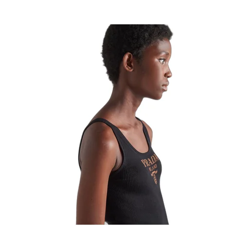 Silk tank top with logo