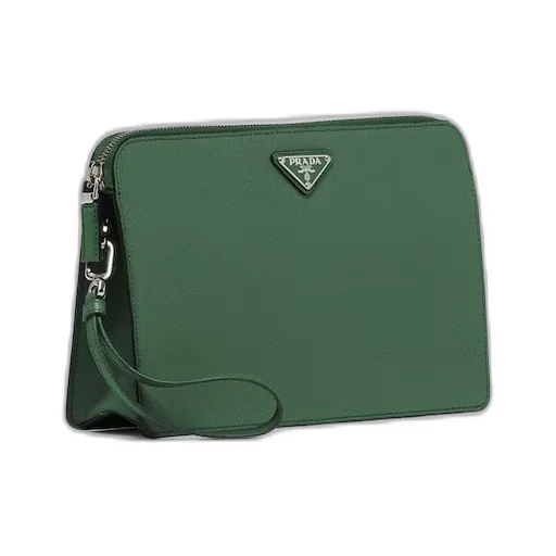 Saffiano leather pouch