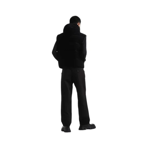 Hooded technical fabric down vest