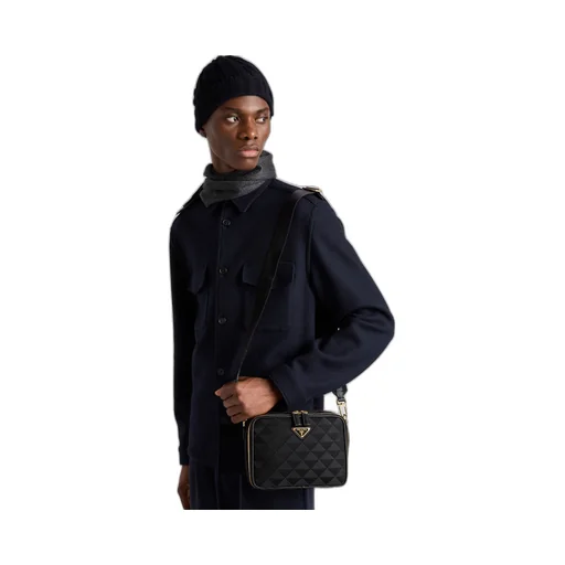 Prada Brique embroidered fabric bag