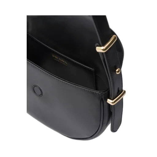 Prada Arqué leather shoulder bag with flap