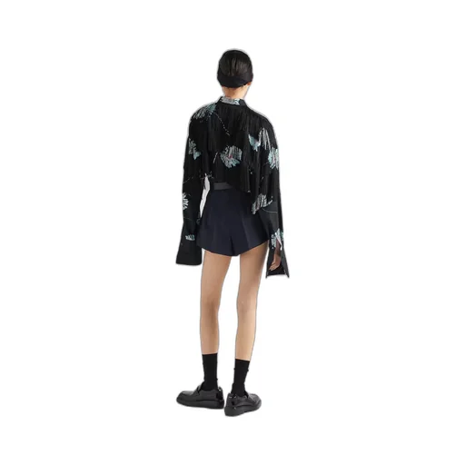 Pinstripe wool shorts