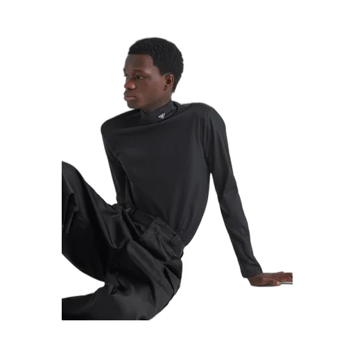 Stretch cotton turtleneck