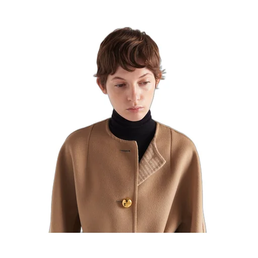 Single-breasted double wool caban jacket